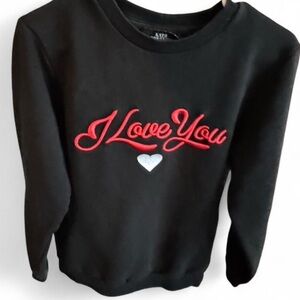 Katya Dobryakova “I Love You” embroidered sweatshirt black size medium cozy